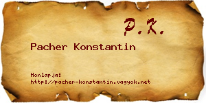 Pacher Konstantin névjegykártya